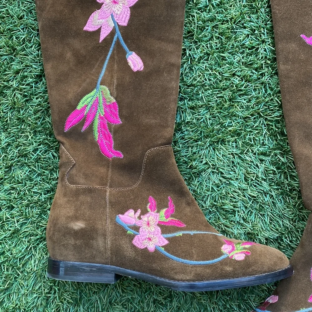 Ash “Jess Ter” Embroidered Suede Boots